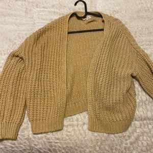 mustard knit cardigan